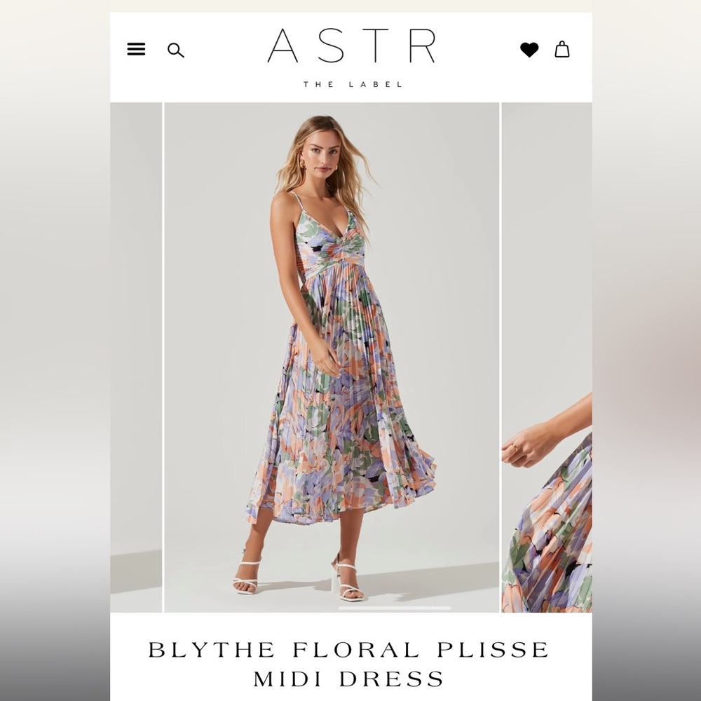 ASTR the label Blythe floral plisse midi dress